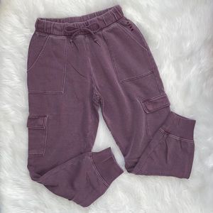 PINK Victoria’s Secret VS high waisted cargo joggers plum SMALL rare